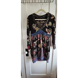 Desigual All Together Size Large Colorful Art To Wear Pattern‎ Embroidered Dress